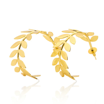 Leaf Round hoop Earring