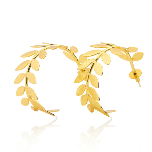 Leaf Round hoop Earring