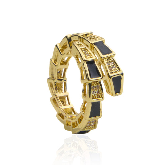 18K Gold Plated Enamel Snake Ring