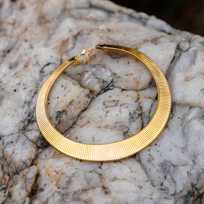Striped Collar Metallic Necklace