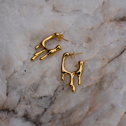 Dripping Gold Earring