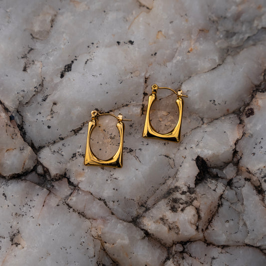 Oblong Square Hoop Earring