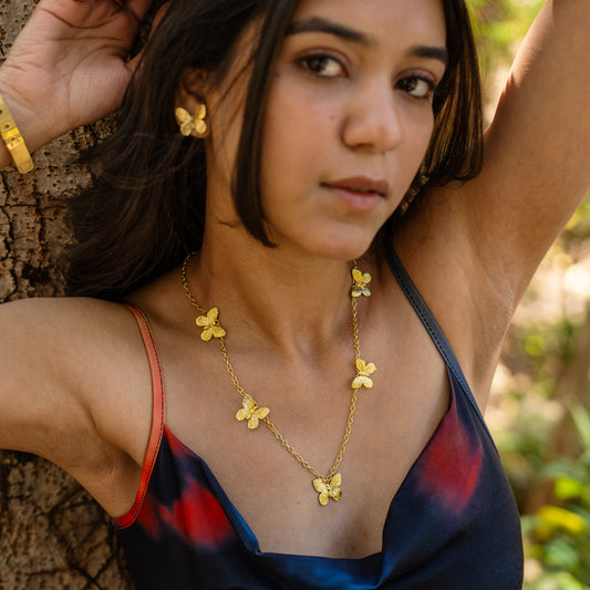 Butterfly Dainty Necklace Set