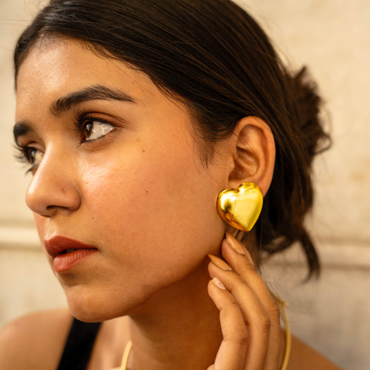 Chunky Heart Studs Earring