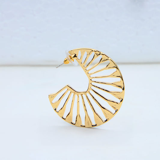 18K Gold Plated Half Hoop Earring