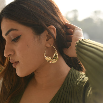 18K Gold Plated Basket Earring