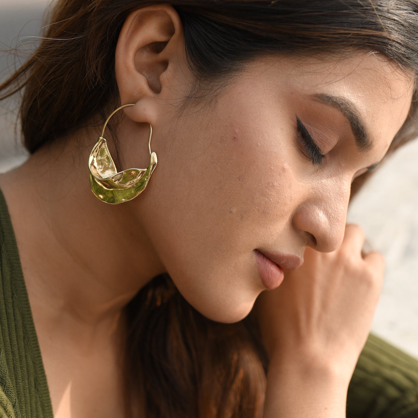 18K Gold Plated Basket Earring